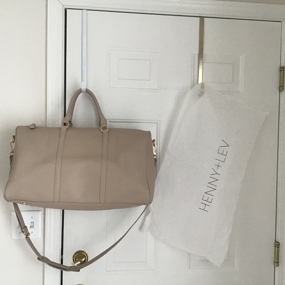 Nude pebble texture large duffel travel from promo henny + lev